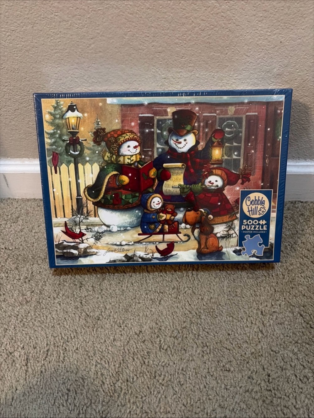 Cobb Hill by New Balance Blue Snowman Carolers Holiday Puzzle